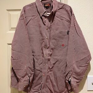 Ariat Men's Burgundy Checkered Button Down Shirt